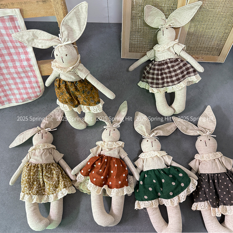Korean-style cute fabric cartoon rabbit dolls, girl dolls, soothing toys, room dolls, cute gifts