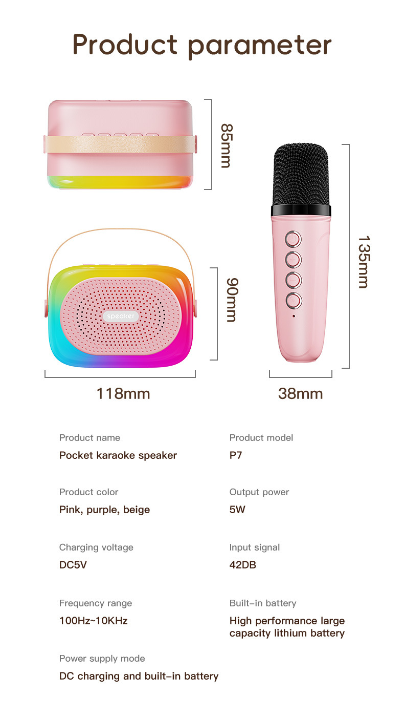 跨境热销无线蓝牙小音箱便携家庭户外唱歌专用话筒音响一体麦克风详情23