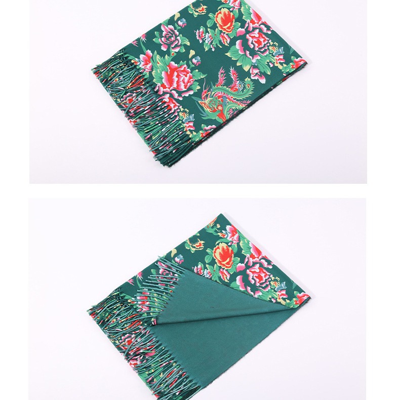 Northeast Large Flower scarf, warm and thick, winter 2024 new style high-end shawl, ethnic style, in stock, manufacturer for men and women Item Picture
