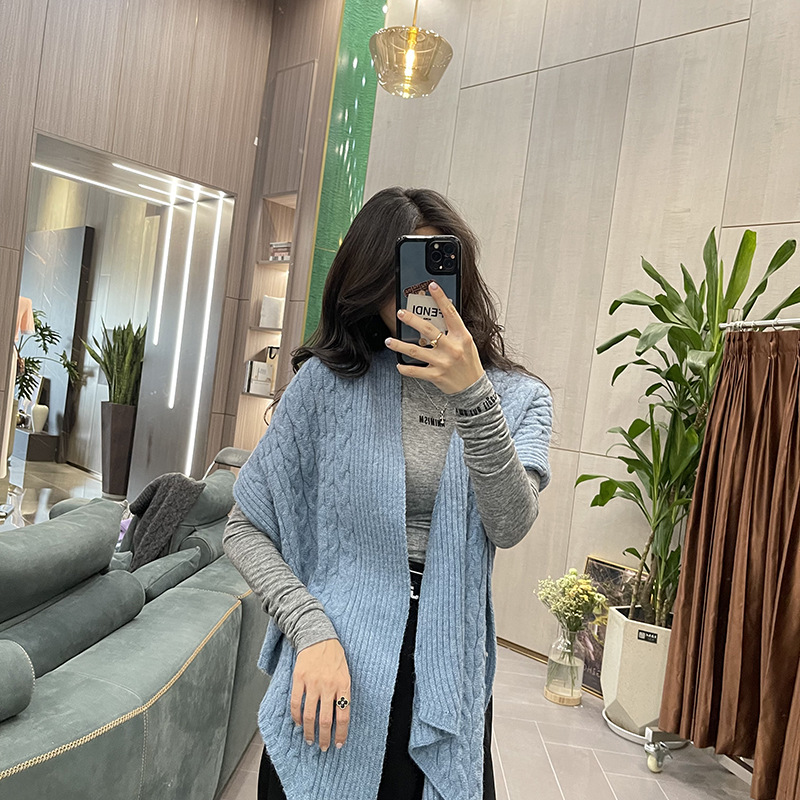 Wholesale Winter New Korean Couples All The Warm Shawl Thick Knit Twist Monochrome Imitation Cashmere Scarf Specification drawing