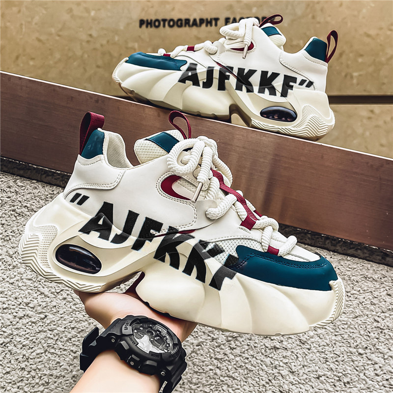 欧洲站男鞋秋季青少年潮牌高级感气垫增高炸街老爹鞋休闲运动潮鞋