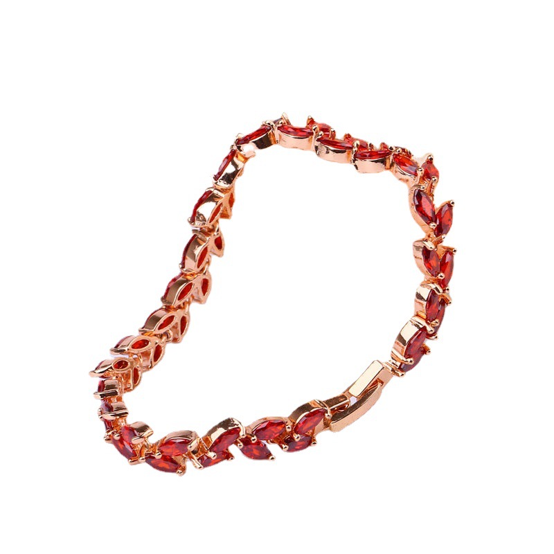 Wicker and rice grain bracelet, Kashi jewelry, European and American bracelet, fashionable bracelet, color-preserving copper zircon jewelry wholesale Item Picture