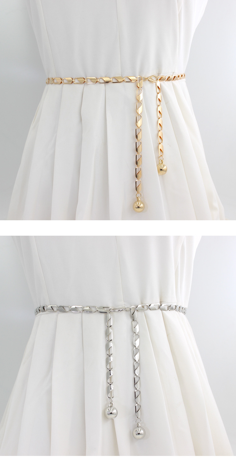 Metal hook adjustable waist chain, a fashionable and versatile decorative dress for women, with a unique chain and Korean-style cinched waist strap pic 2