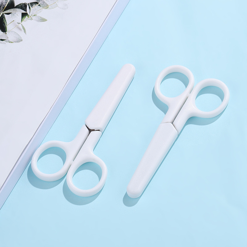 The manufacturer supplies Muji-style art scissors, stationery, office small scissors, round-headed plastic-handled paper-cutting knives Specification image
