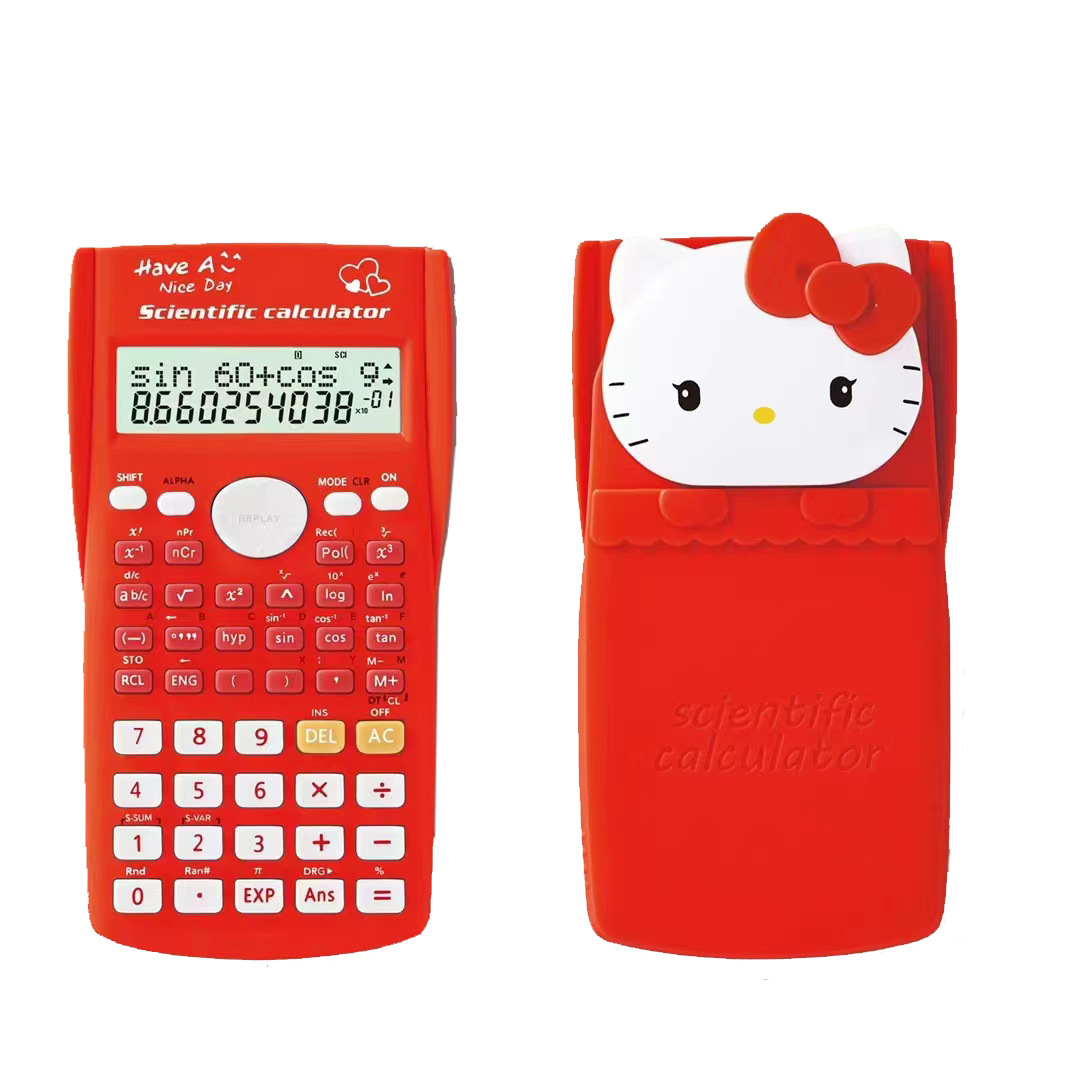 新款可爱卡通/学生计算器/科学函数白底实物图