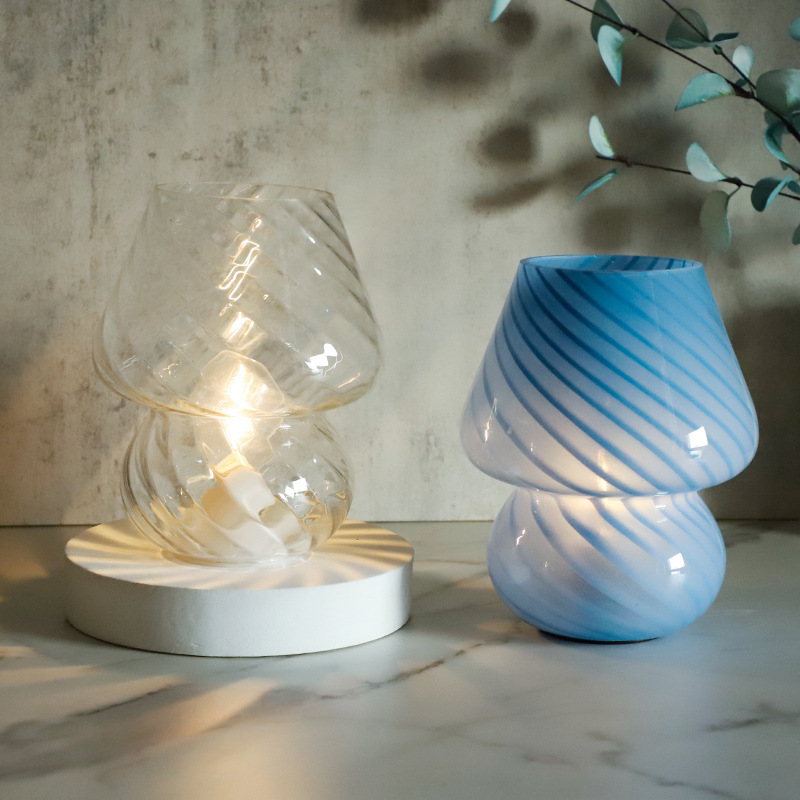 Creative night light, restaurant creative mushroom table lamp, bar lounge table lamp, bedroom bedside atmosphere glass table lamp Specification drawing
