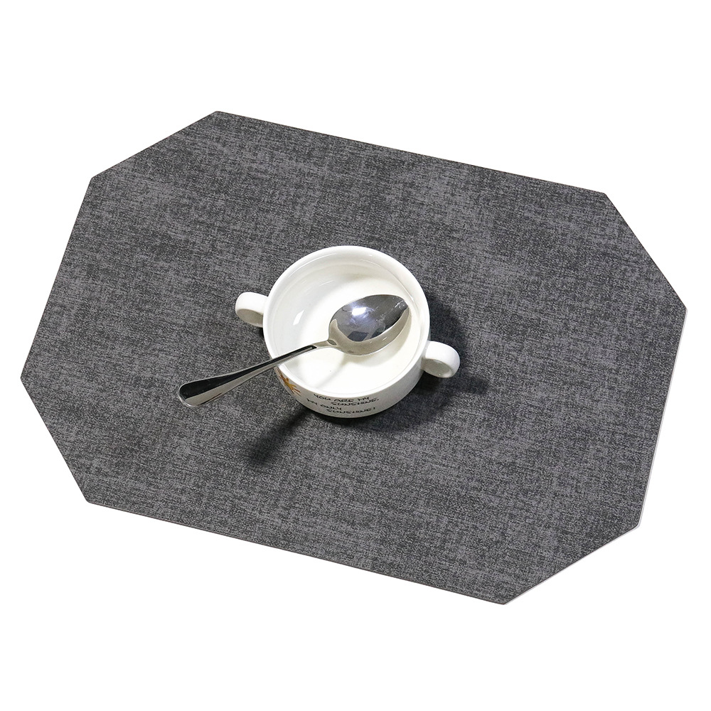 Pvc Leather Placemat Nordic Western Placemat Light Luxury Octagonal Table Mat Waterproof Oil Insulation Mat Hotel Table Mat Item Picture