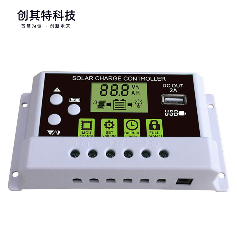 Manufacturers Wholesale 10A12v24v Intelligent Lithium Battery Charging Controller Led Solar Controller Hot Model details Picture