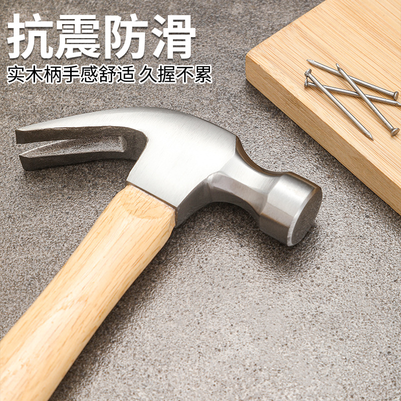 Custom Wooden Handle Hammer Hand Hammer Decoration Hammer Octagonal Hammer Round Head Hammer British American Polished Wooden Handle Claw Hammer details Picture