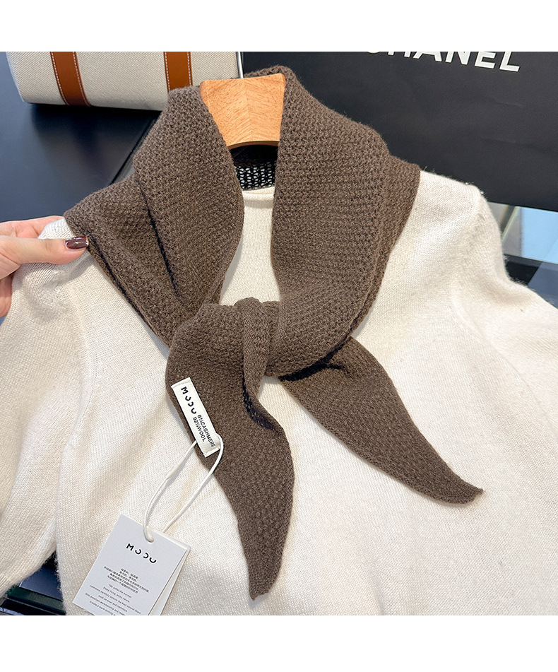 100% wool, 100% Australian wool, high-quality triangular scarf, neck protection, cashmere shawl, simple knitted scarf for women pic 15