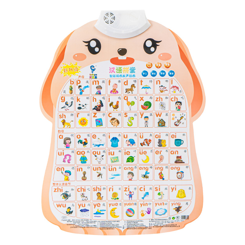 Pinyin sound rabbit wall pictures, baby cognitive enlightenment early education sound toys for boys, girls and infants wholesale Item Picture