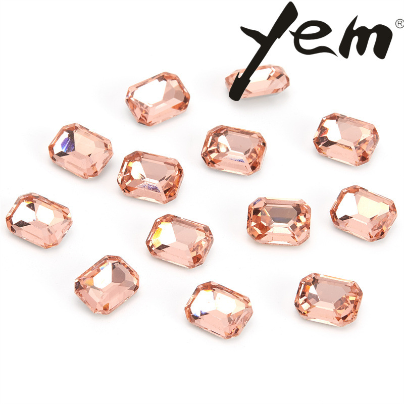 Factory direct sales of rectangular octagonal diamond, glass crystal diamond, clothing accessories, mobile phone accessories, ornaments, and diamond pasting materials Specification image