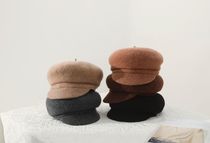 Designer woolen newsboy hat for women AutumnWinter asymmetrical Painter hat British style all-in-one beret