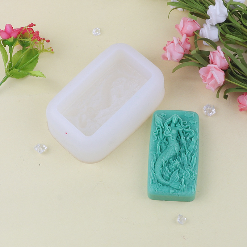 手工皂肥皂模具 食品级模具 美人鱼珊瑚海鱼石膏磨具 翻糖蛋糕模图