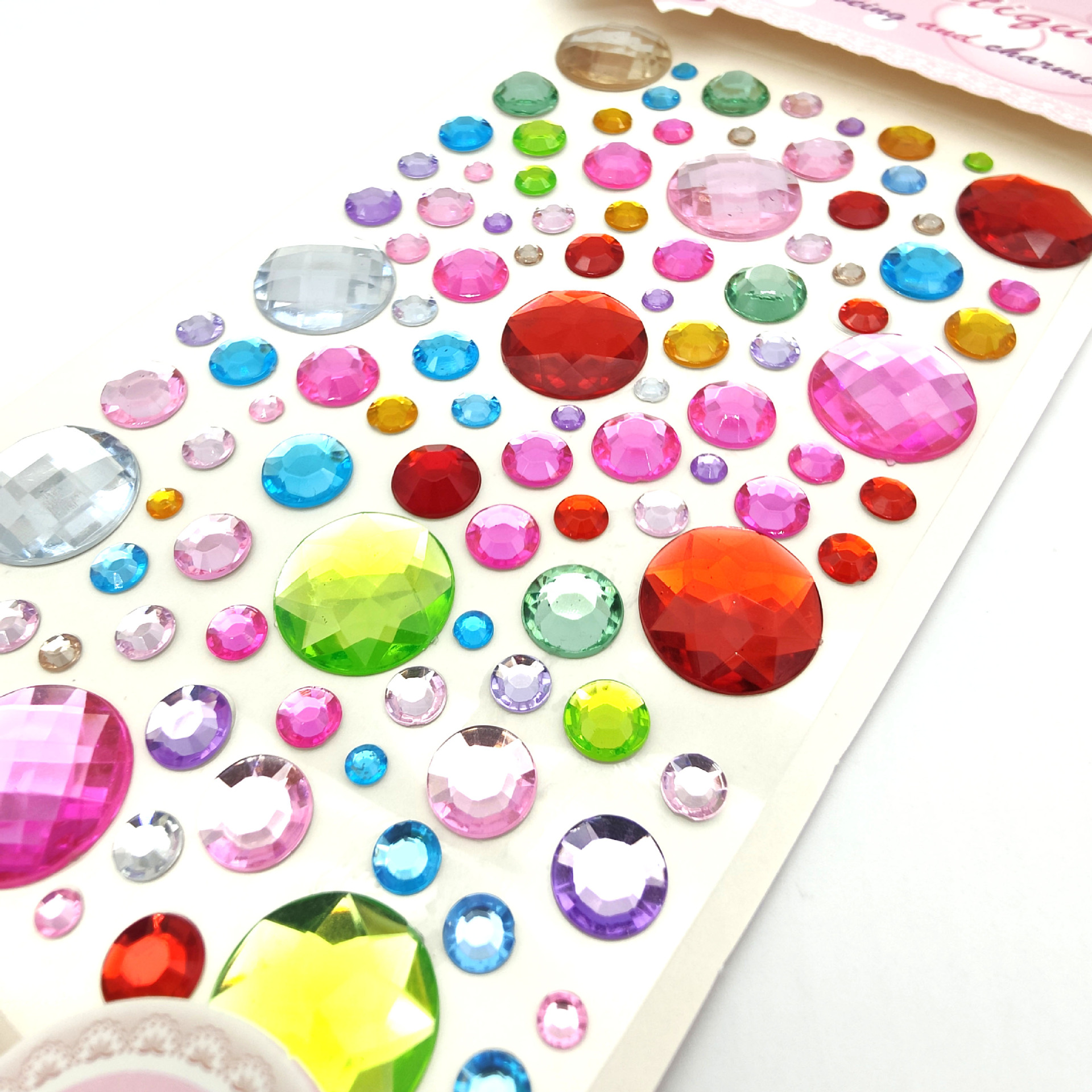 Wholesale of colorful starry sky acrylic diamond stickers, colorful crystal stickers, random diamond DIY creative stickers, mobile phone stickers, and random stickers Specification image