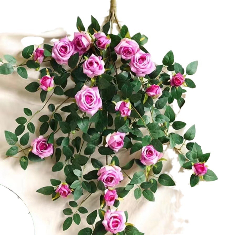 Wedding background props, ceiling artificial flowers, rose artificial flowers, hanging flower vines, wall hangings, interior soft decorations Item Picture