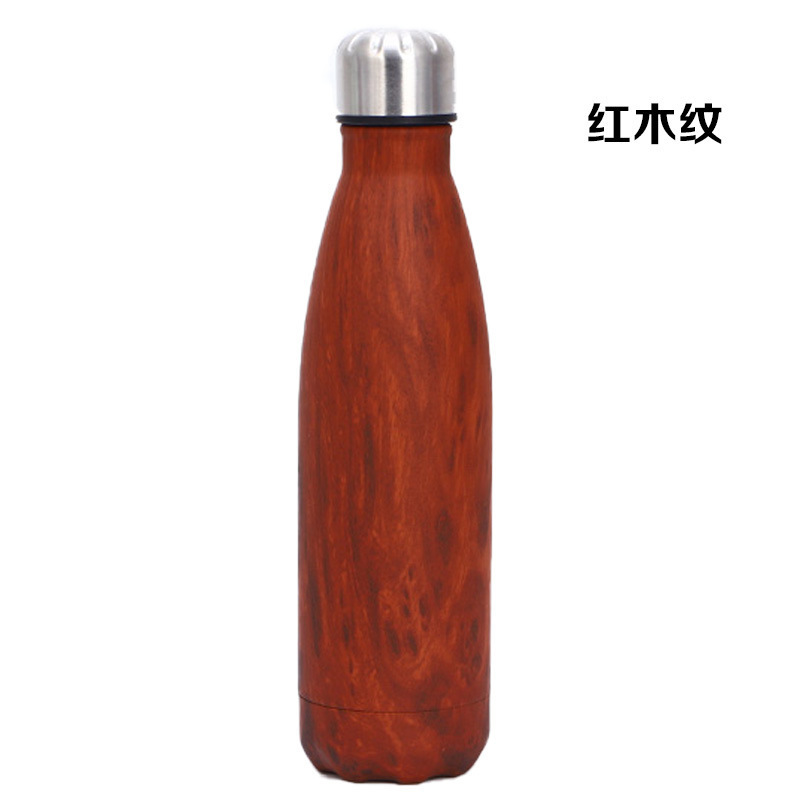 Creative wood-grain cola bottle sports water bottle Specification image