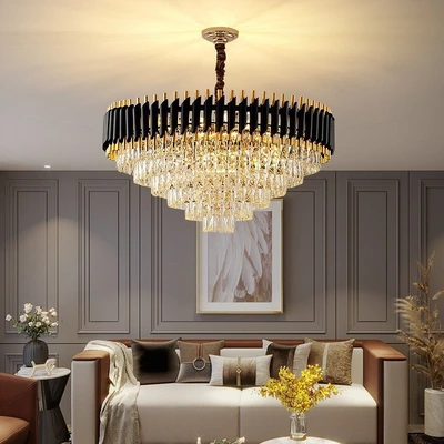 Living room chandelier Modern crystal light luxury Nordic bedroom lamps Luxury hotel atmosphere restaurant American simple lighting thumbnail