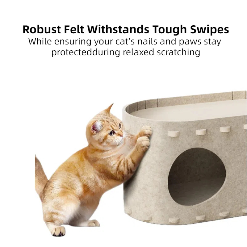Felt cat bed Amazon cross-border double-layer large space foldable storage easy to maintain cat bed villa cat house Item Picture