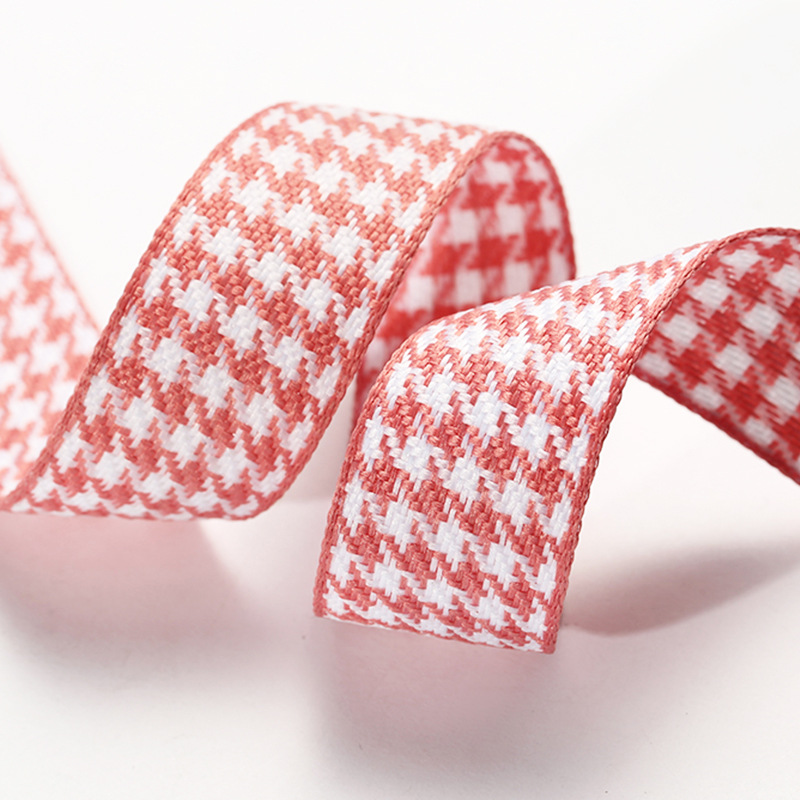 DIY materials for thousand-bird checkered cotton and linen woven tape hair accessories, color-blocking linen checkered woven jewelry raw materials Application Scenario