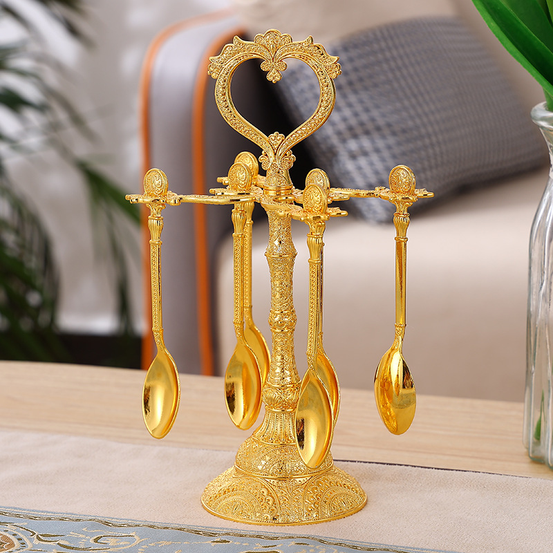 European Light Luxury Metal Peacock Spoon Set Dessert Table Home Decoration Coffee Spoon Cake Spoon Tableware Wholesale details Picture