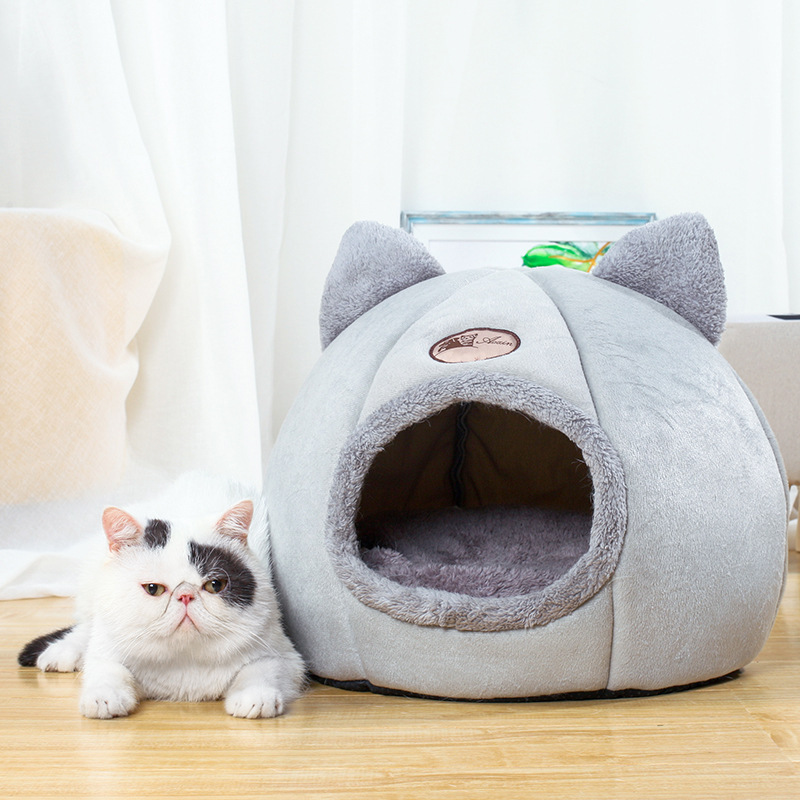 T Cross-border best-selling cat beds with cushions, semi-enclosed cat heads, cat houses, cat ears, pet beds, and cat sleeping beds Specification drawing