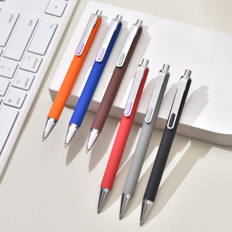 Touch Plastic Ballpoint Pen New Round According To The Pen Frosted Multi-Color Pen Signature Pen Printing Logo Production Specification drawing