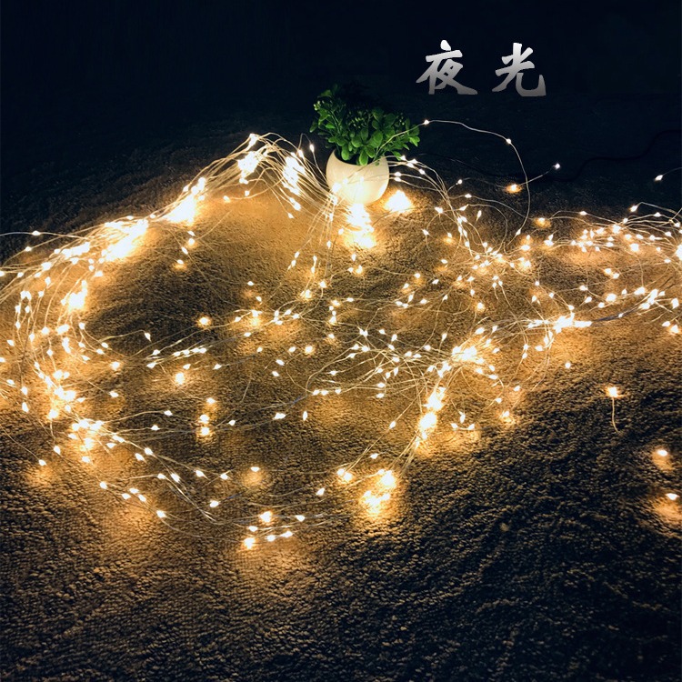 Solar copper wire lights, waterfall lights, led copper wire lights, vine lights, starry sky lights, Christmas string lights, outdoor decorative colored lights Specification drawing