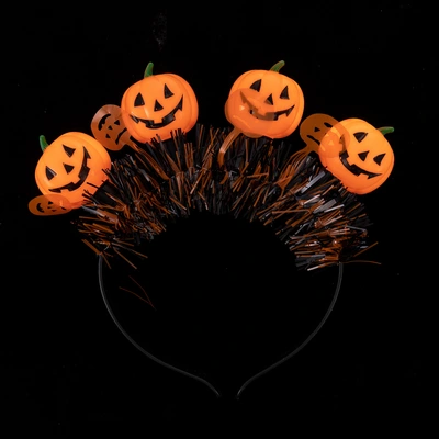 New Halloween Pumpkin Grimace Headband Festive Spirit Accessories Halloween Party Lane 4 Lights Glow Headband