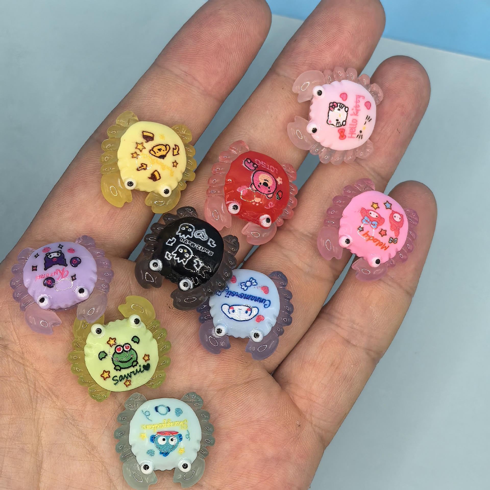 Micro-landscape creative cartoon glow-in-the-dark crab ocean landscape diy decoration blind bag accessories resin decoration glow-in-the dark small turtle small crab Tiktok live explosion Specification drawing