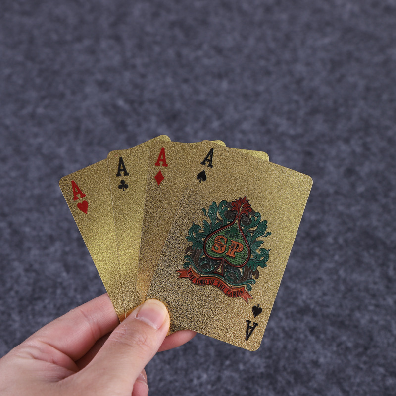 黄金扑克牌PVC塑料扑克创意土豪金色金属朴克牌纸牌金箔扑克定制详情图4