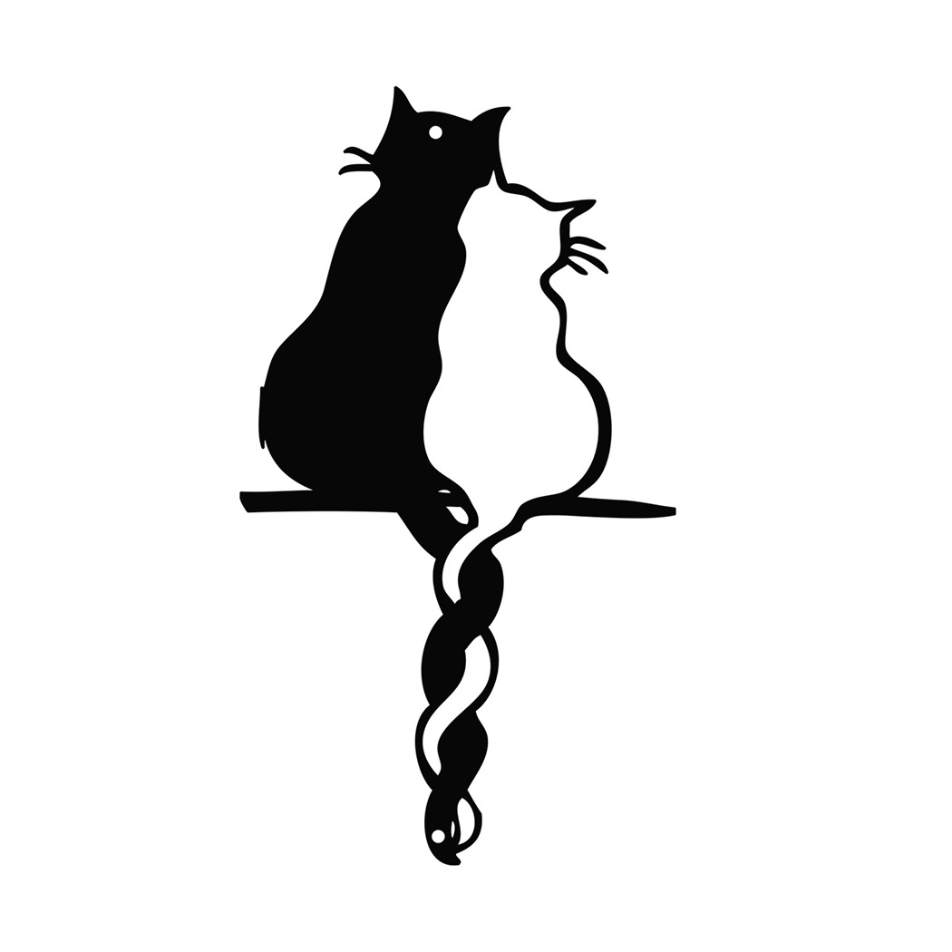 现代轻奢情侣猫动物剪影镂空线条室内外墙面装饰艺术品时尚修饰物详情图5