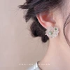 Forest-style super fairy handcrafted works ~ Three-dimensional sweet ice flower temperament silver needle stud earrings factory flower new style earrings for women details Picture