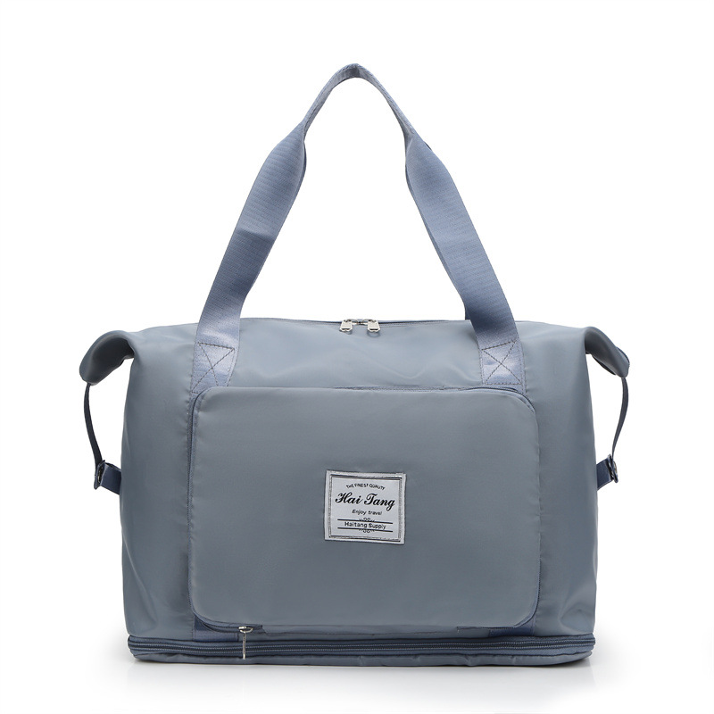 Storage duffel bag Folding portable One shoulder portable travel bag Going out large capacity waterproof fitness bag can wear pull rod thumbnail