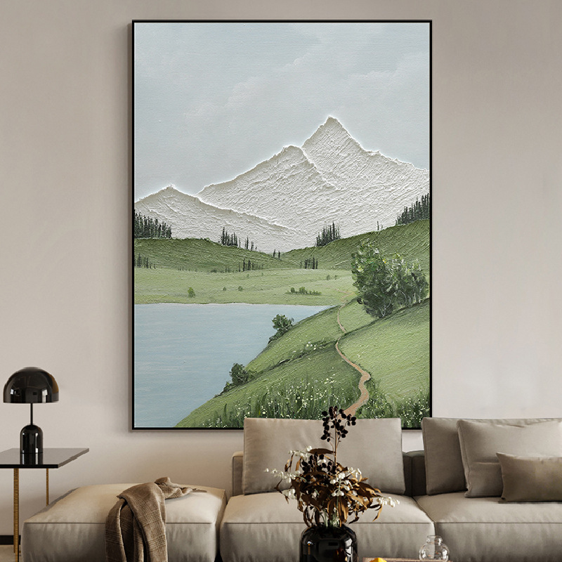 大芬村油画客厅沙发背景装饰画床头挂画轻奢欧式手绘肌理油画