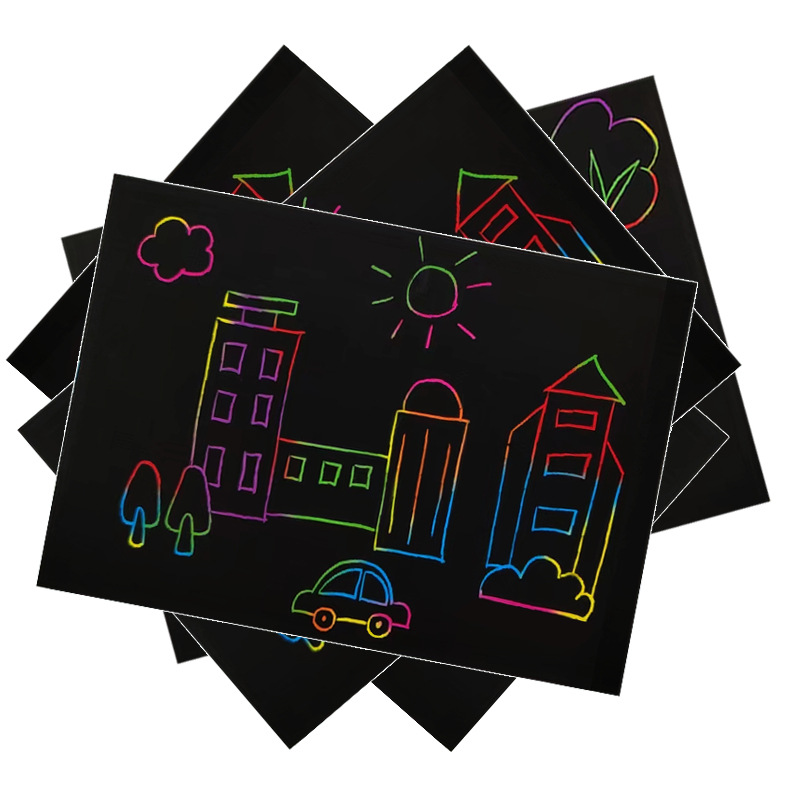 A4炫彩刮画纸儿童DIY刮刮乐创意彩色刮画纸16K 8K手工刮画本详情图4