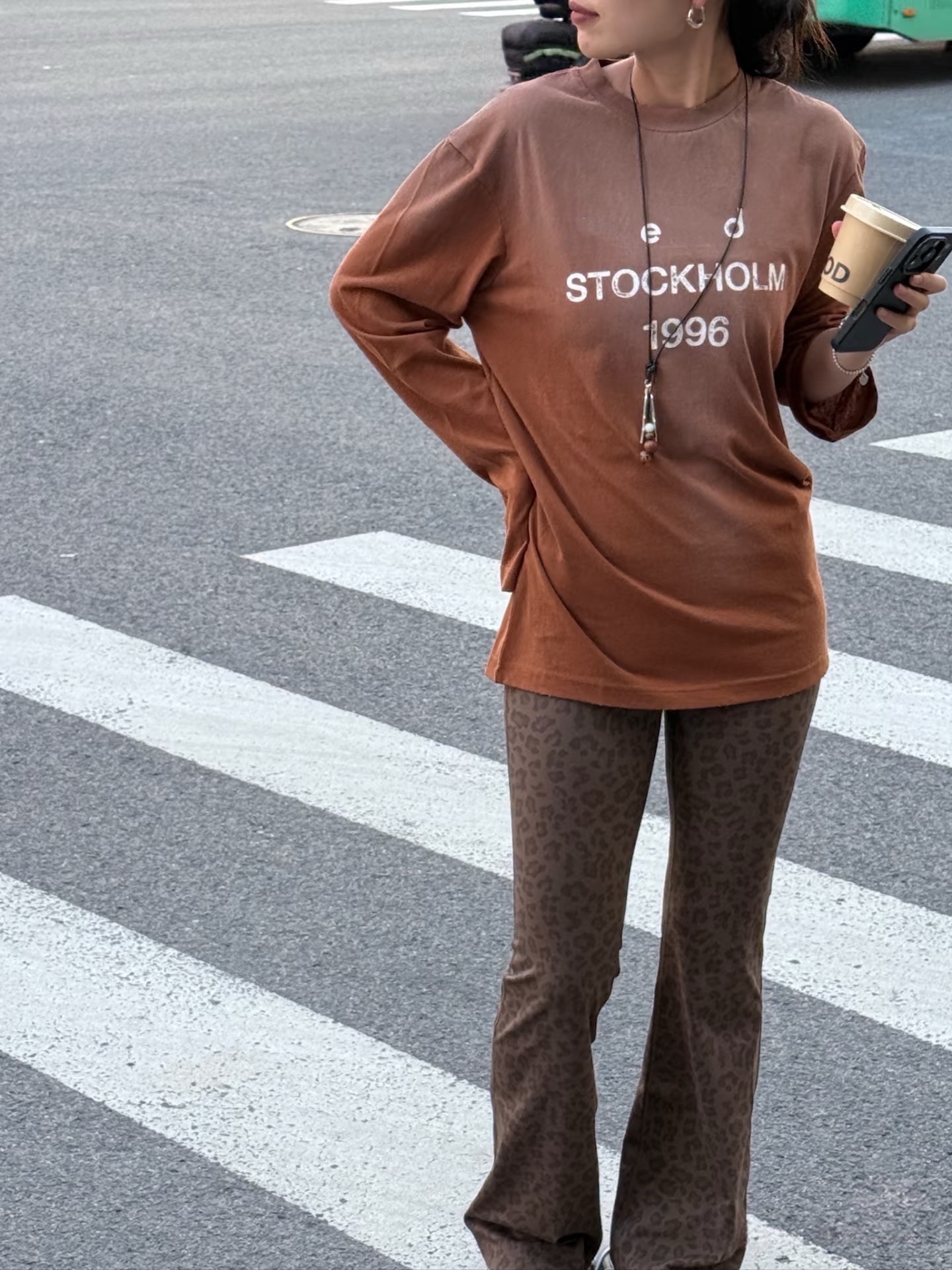 Shenzhen Nanyou AC correct style 1996 letter printed long-sleeved T-shirt with loose casual top as the base layer pic 27