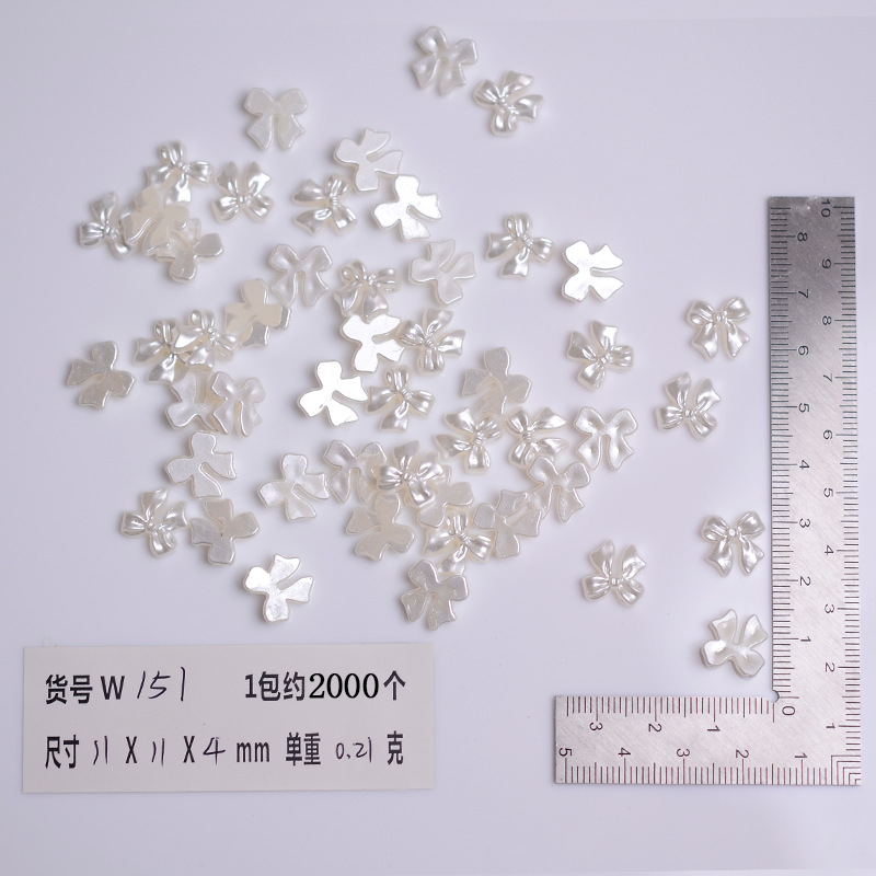 ABS pearl-colored bow bird and butterfly jewelry accessories, handcrafted nail art, mobile phone case diy jewelry materials details Picture