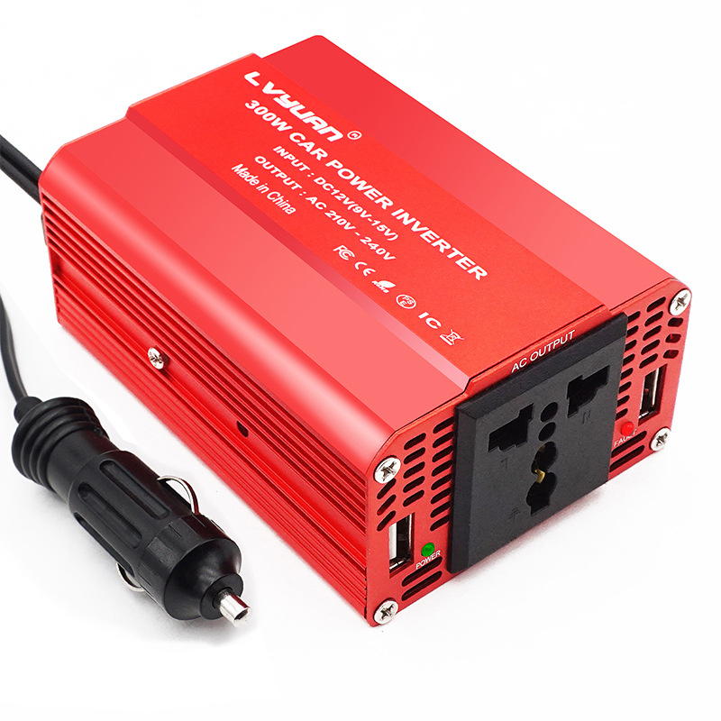 Cross-border bestseller 12V to 110V220V car inverter 300W dual USB power converter with a bit of cigarette butt Item Picture