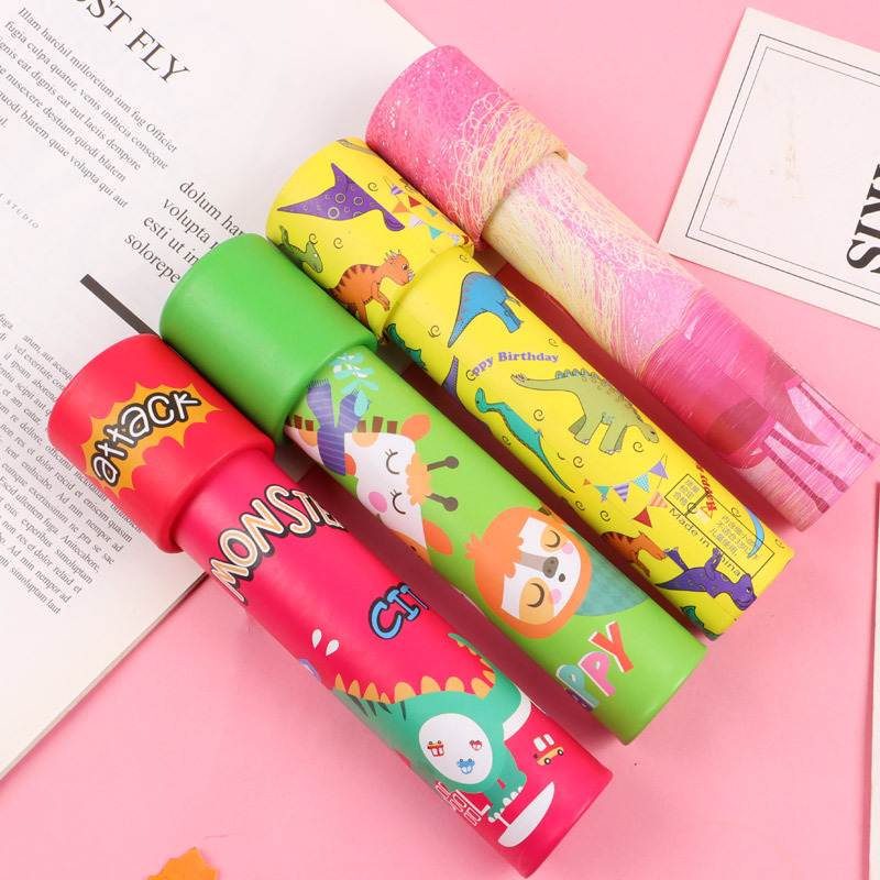 Children's Nostalgic Science And Education Toys Mutated Cartoon Rotating Double Section Kaleidoscope Parent-Child Interactive Fun Toys Application Scenario