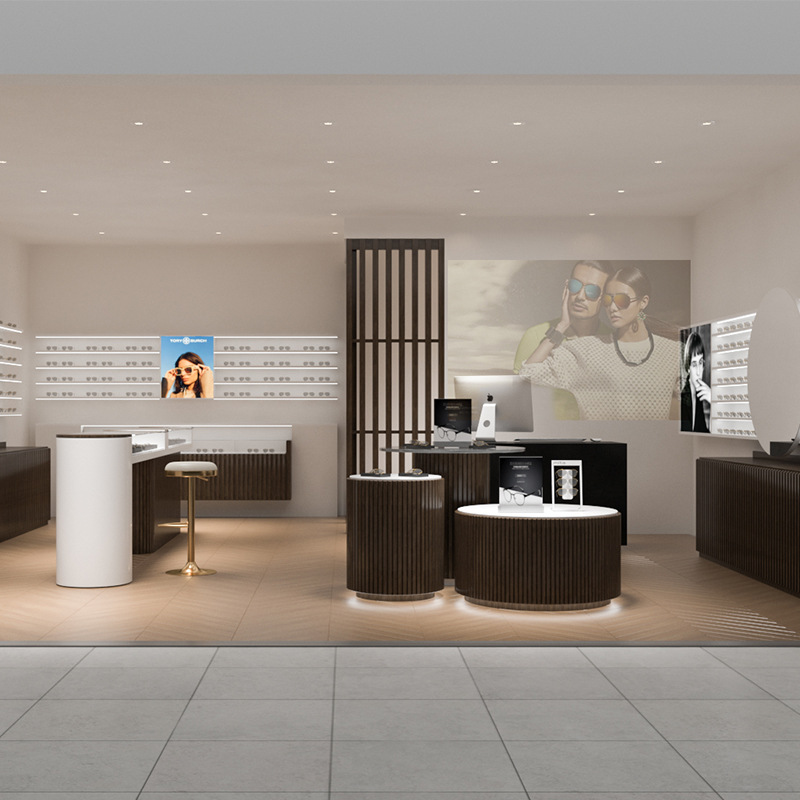 眼镜展柜制作厂烤漆展示柜道具饰品定做化妆品美甲展示柜台精品架产品图