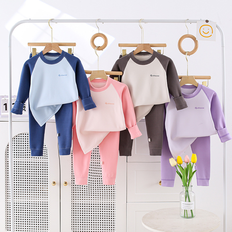 线衣线裤保暖内衣套装2024儿童宝宝秋衣秋裤打底新款德绒睡衣女童