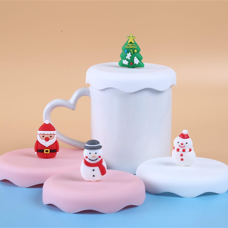 Snow silicone cup cover cute doll girl student glass open cup cup cover cup cover no odor and high temperature resistance
