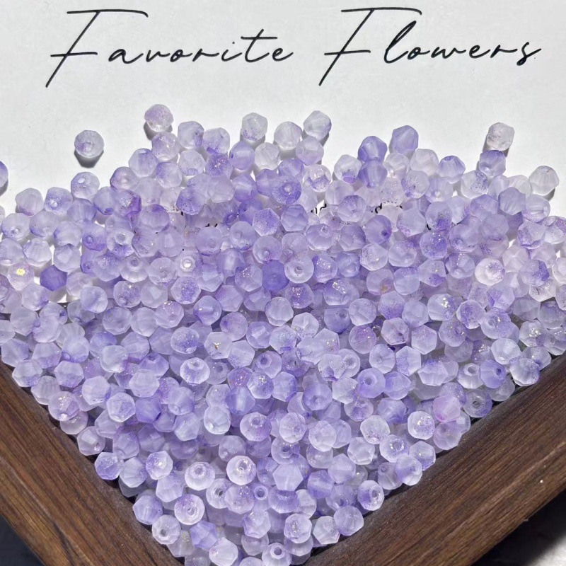 4mm double-sharp diamond-shaped glass beads, frosted gold-plated string beads, diy handcrafted bracelet, necklace material package, accessories Specification image