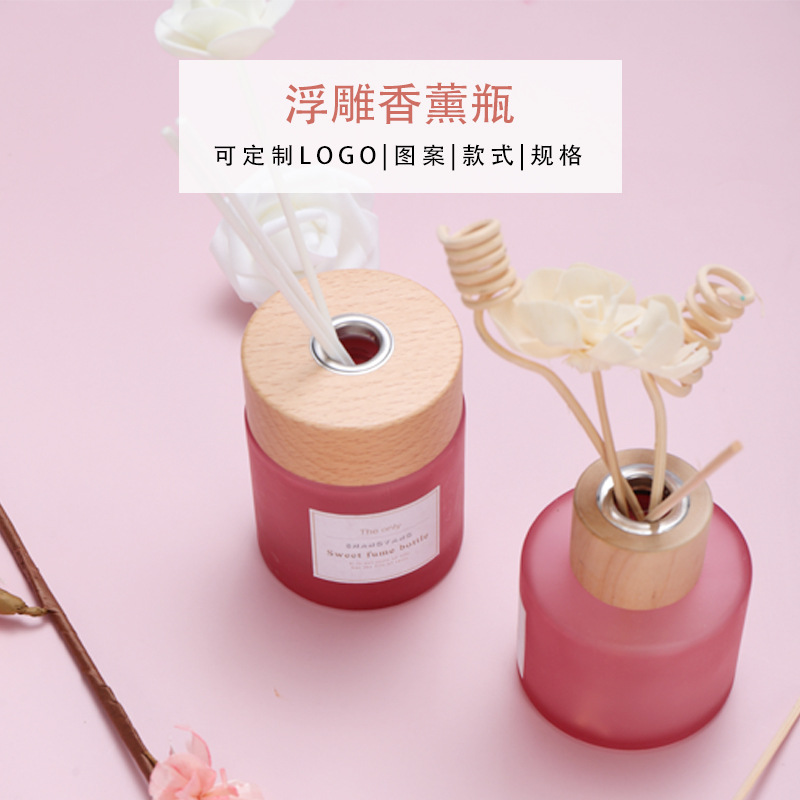 无火螺口矮圆柱香薰瓶玻璃空瓶香水精油分装瓶圆柱螺口家居装饰摆详情图1