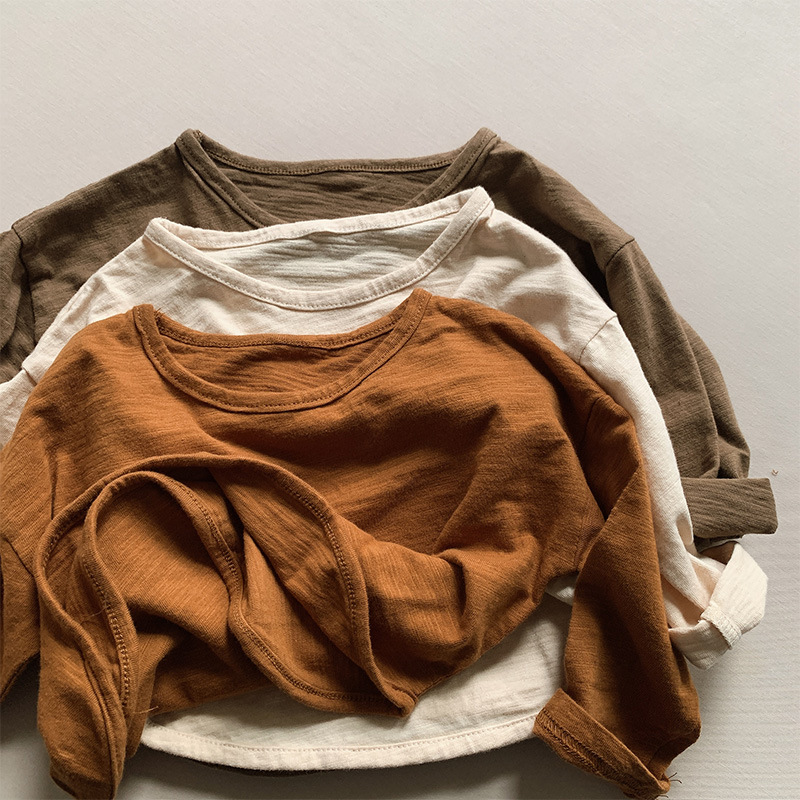 竹节棉长袖T恤2025春秋新款百搭韩版纯棉打底衫男女童装宝宝上衣详情3