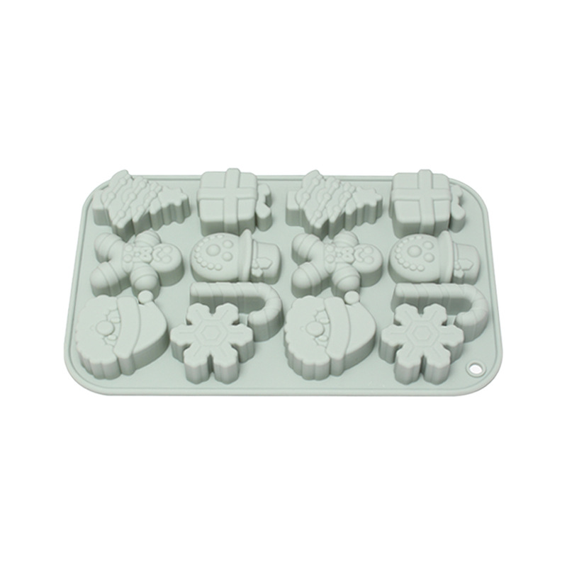 Stock 14 Snowman Gingerbread Man Cake Molds For Christmas Diy Making Chocolate Candy Silicone Baking Tools Item Picture