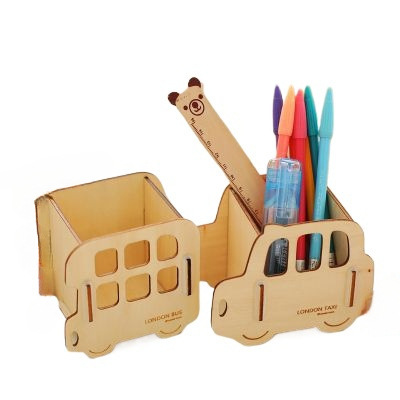 笔筒/木多功能笔筒/自律打卡器/足球摆件/相框猫眼装饰产品图