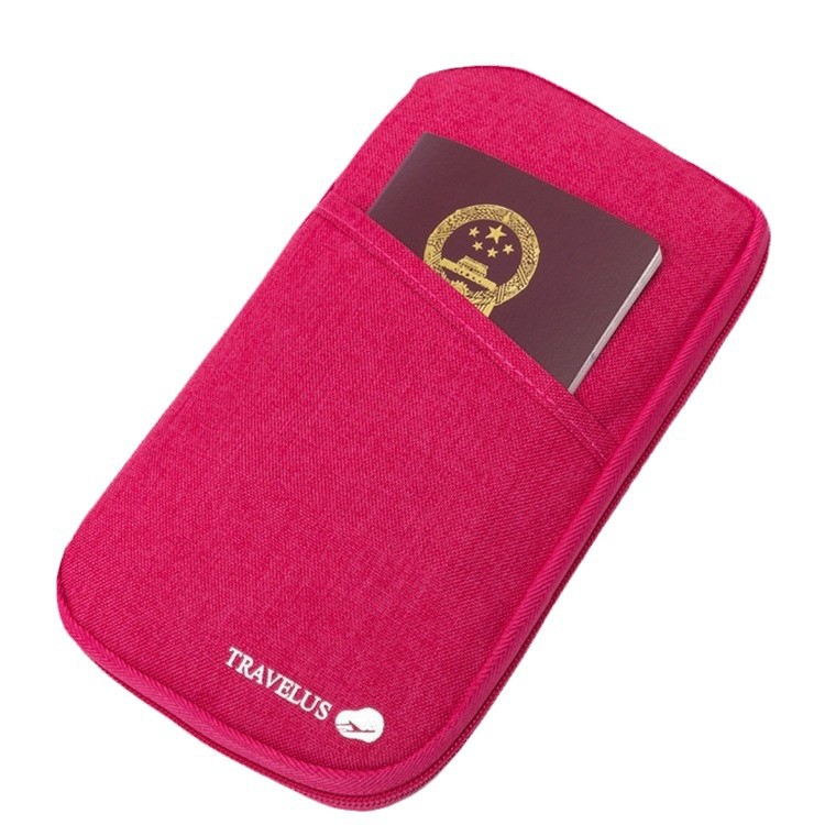 "National trend travel document passport bag, Korean version multi-functional waterproof storage clip, large-capacity travel portable coin bag. Item Picture
