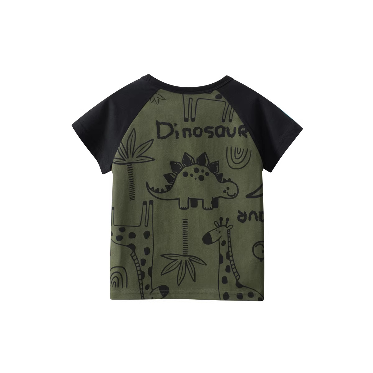Children's clothing, boys' short-sleeved 2026 summer new cartoon dinosaur animal T-shirt, children's shoulder-length short-sleeved top Specification image